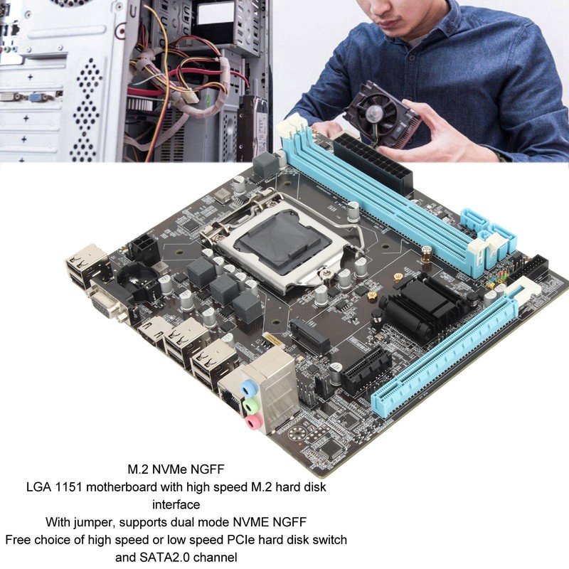 H61 Mining Mainboard LGA 1155 Support NVME M.2 WiFi VGA