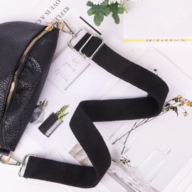 Iridsmole Black Bag Strap, Wide Shoulder Bags Strap 3.8cm, Adjustable Replacement Cross Body Bag Strap, Handbags Bag Strap with Metal Swivel Hooks, Shoulder Straps for Crossbody Bags Messenger