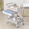 Rolling Utility Cart,Qiwey Medical Utility Cart with Drawers,3-Tier Esthetician Cart