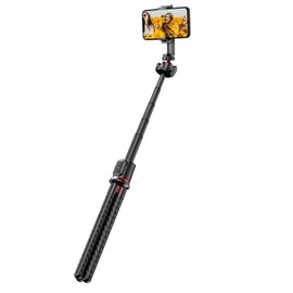 MOJOGEAR TS1 Phone Tripod - 34cm - Flexible Camera Tripod - Gorillapod - Selfie Stick - Includes Phone Holder and Bluetooth Remote - Smartphone Tripod - Black/Red