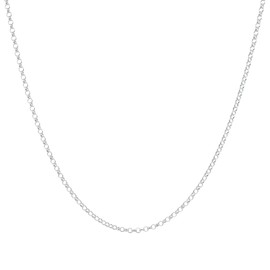 925 Sterling Silver Cable Chain Rolo Link Necklace for Women& Girls 2mm (18 Inch)
