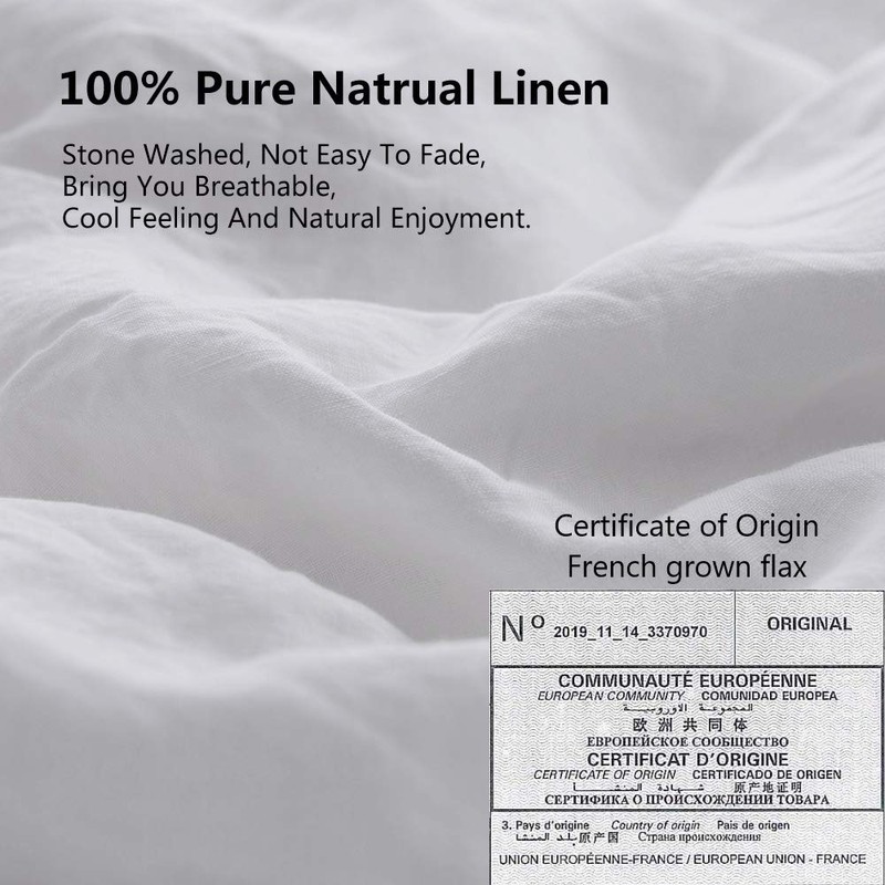 King Linens 100% French Linen Pillow Shams Pack of 2