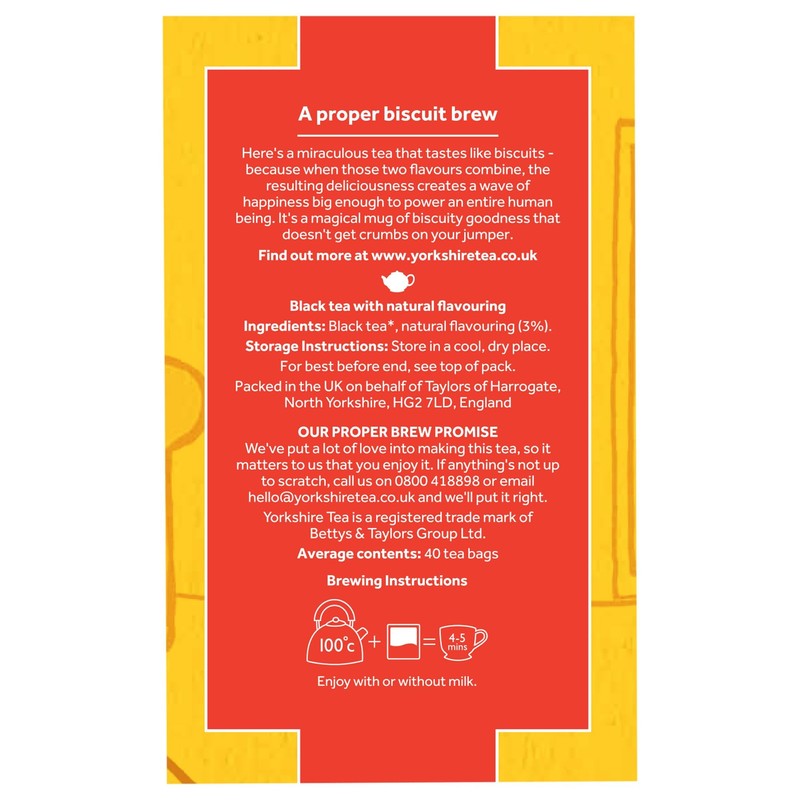 Taylors of Harrogate Biscuit Brew Yorkshire 40 Tea Bags, 112