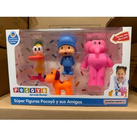 Bandai - Pack of 4 Super Figures Pocoyo and His Friends FA77750, Plastic Toy for Children, Collectable Set of the TV Series, Toy Dolls