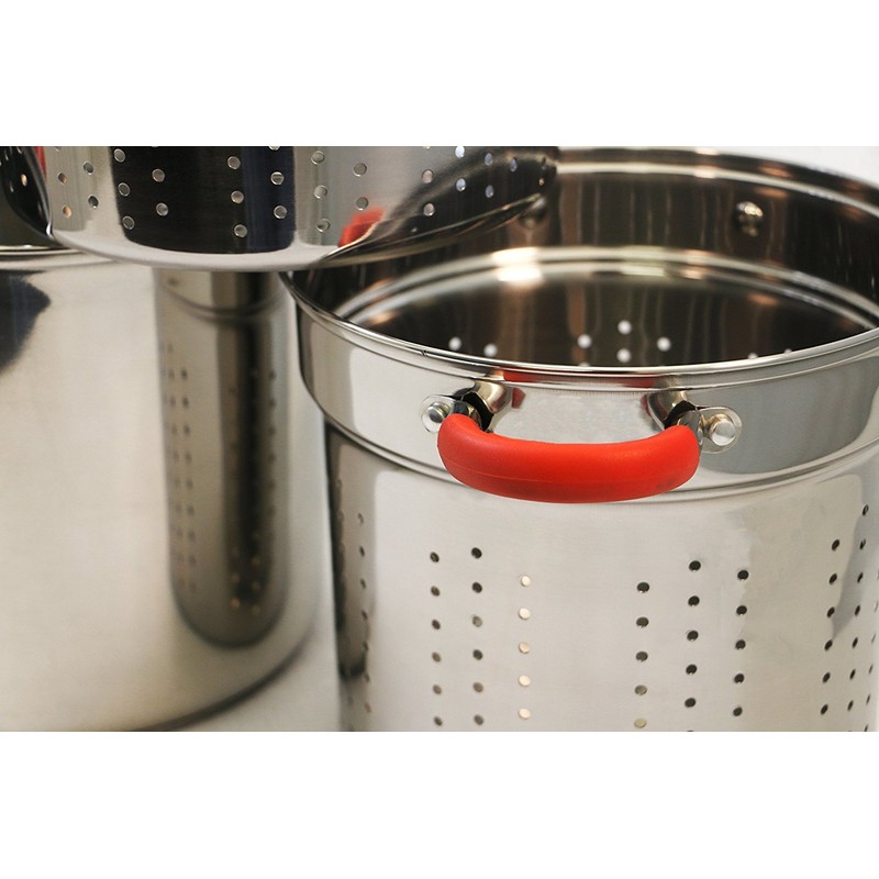 ExcelSteel 8 Qt Multifunction Stainless Steel Pasta Cooker with Encapsulated