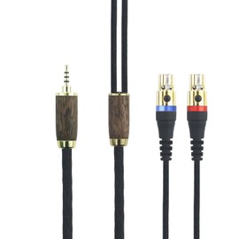 HansnBy 2.5mm Balanced Cable 6N OCC Copper Silver Plated Cable 2.5mm Trrs Balanced Plug Compatible with Audeze LCD-2, LCD-4, LCD-3, LCD-X, LCD-XC Headphones Walnut Housing