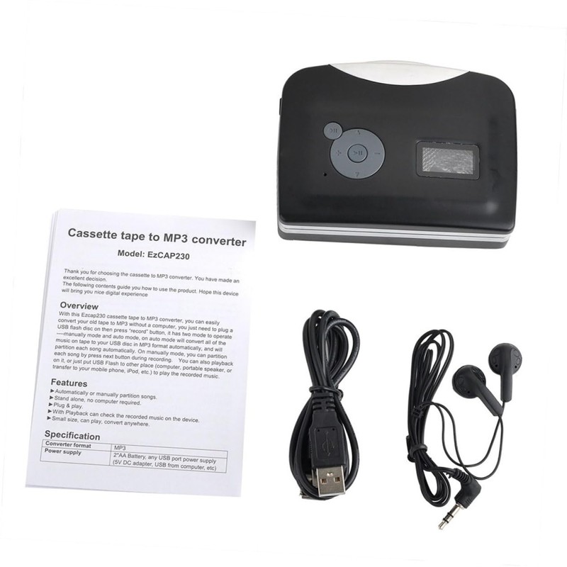 LABRIMP USB Cassette Tape Converter High Fidelity Tape to Transverter