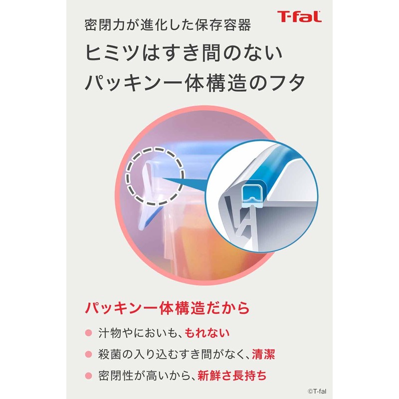 Tefal N10144 Rectangular Storage Container, 3.2 gal (1.0 L), Sealed