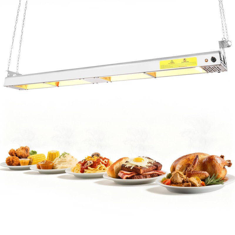 55" Food Heat Lamp, 1400W Commercial Electric Strip Heater, Silver