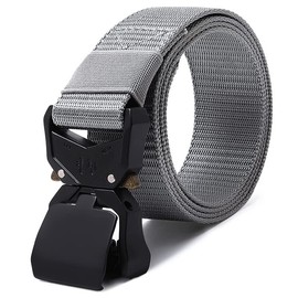 Nelbons Tactical Belt, Military Hiking 3.8 cm Work Belt with Heavy Quick Release Buckle, gray