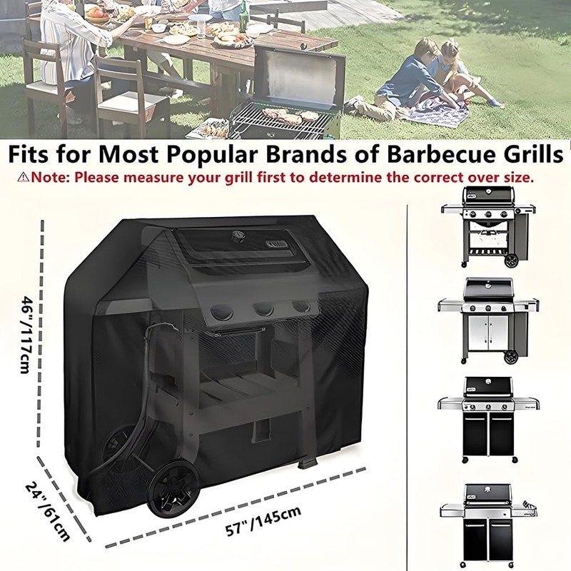 Weatherproof Grill Cover, Weatherproof Gas Grill Cover, Rainproof (145 x