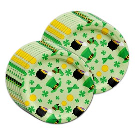 Saint Patricks Day Party Supplies Set Plates Napkins Cups Tableware Kit for 16