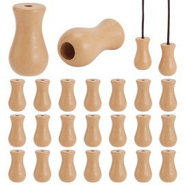 PH PandaHall 24pcs Wooden Cord Tassels, Blind Pull Cord Knobs Wood Tassels Blind Cords Pulls Wooden Hanging Pull Replacement for Rustic Window Curtain Shade, Light Brown Color
