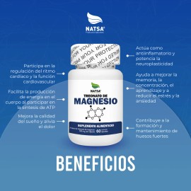 Treonato Magnesio 180 Cápsulas Frascos Caps Sabor