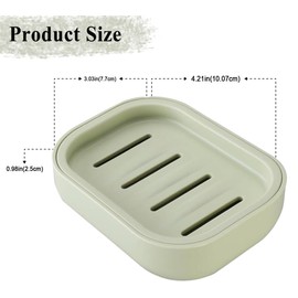 Soap Dish,Shower Soap Box,Non-slip, Drainable for Shower,Bathroom,Kitchen,Counter Top and Shelf,Easy Cleaning(Khaki)
