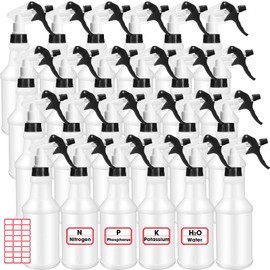 Rtteri 24 Pcs 16 oz Plastic Spray Bottle for Cleaning, Leak Proof Empty and Reusable Spraying Bottles for Cleaning, Water, Auto Details or Bathroom and Kitchen and Commercial(Black, White)