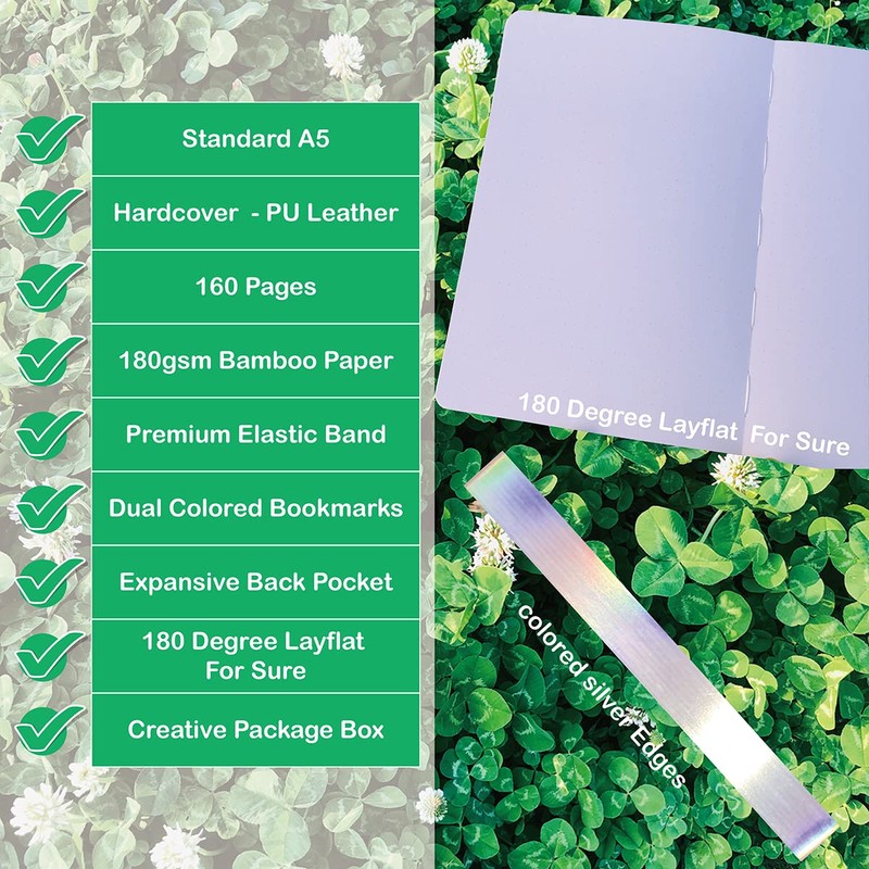 BUKE Dotted Notebook Journal 180GSM Bamboo Thick White Paper 160