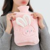 Character heat pack, rabbit pocket, water bag, abdomen hand heat pack, hot pack substitute Rabbit Gray 1L 2ea