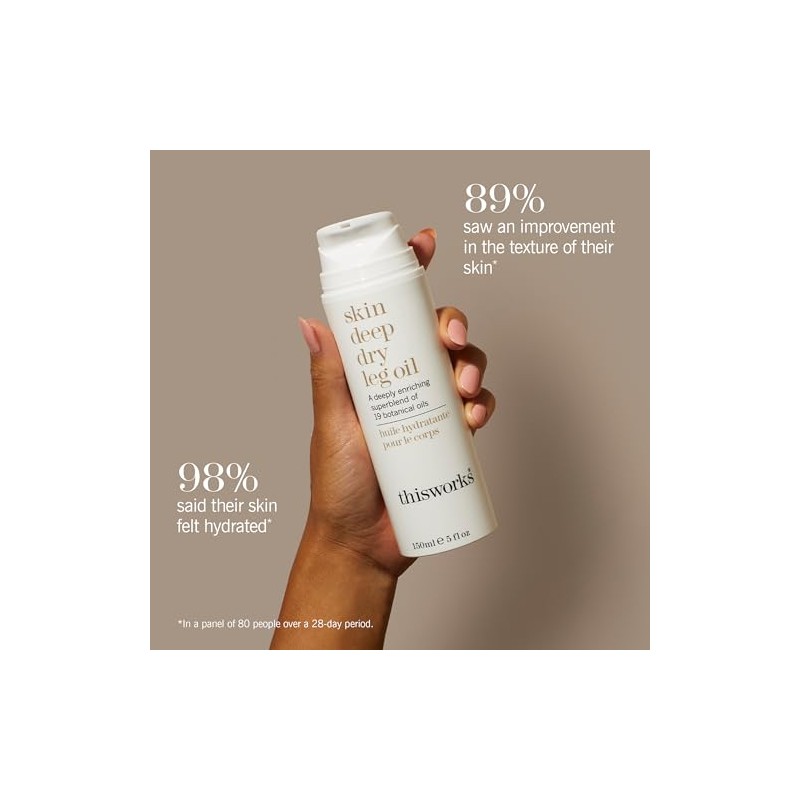 This Works Skin Deep Dry Leg Oil, Hydrating Body Moisturiser,