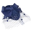 Caprilite Teardrop Pointed Pillbase Large Bow Fascinator with Birdcage Veil