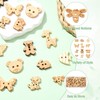 KitBeads 120Pcs 12 Styles Cute Animal Wood Buttons Rabbit Butterfly
