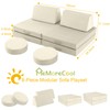 MeMoreCool Modular Kids Play Couch – 8-Piece Beige Foam Sofa
