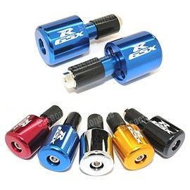 GT-Speed Compatible/Replacement for Blue GSXR Logo CNC Bar Ends, Suzuki GSXR 600/750/1000/1100
