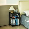 Rietolax LED End Table with Charging Station, Small Side Table