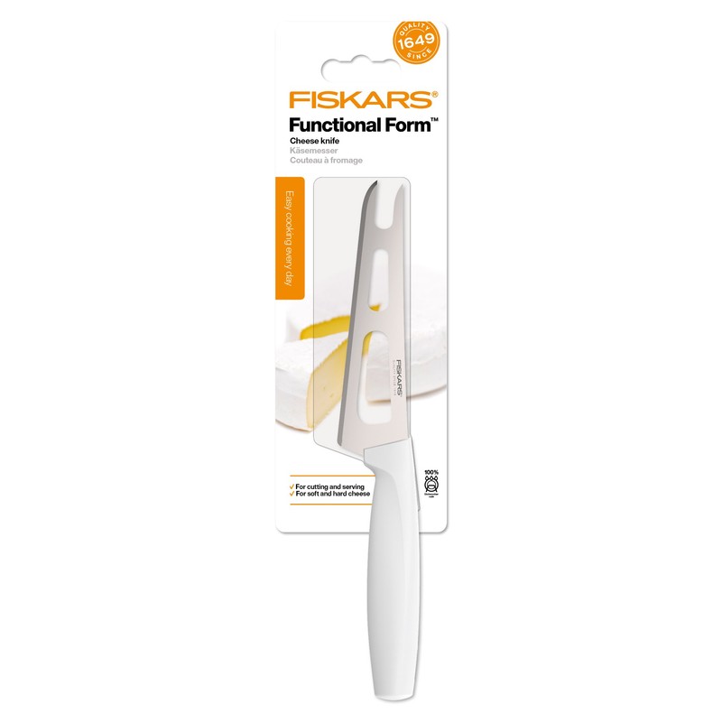Fiskars Käsemesser, Gesamtlänge: 24 cm, Qualitätsstahl/Kunststoff, Weiß, Functional Form, 1015987