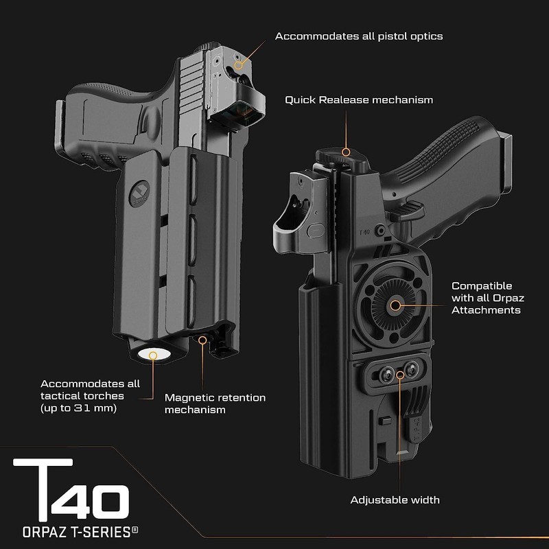 Orpaz T40 Adjustable and Modular S&W Holster Compatible with OWB