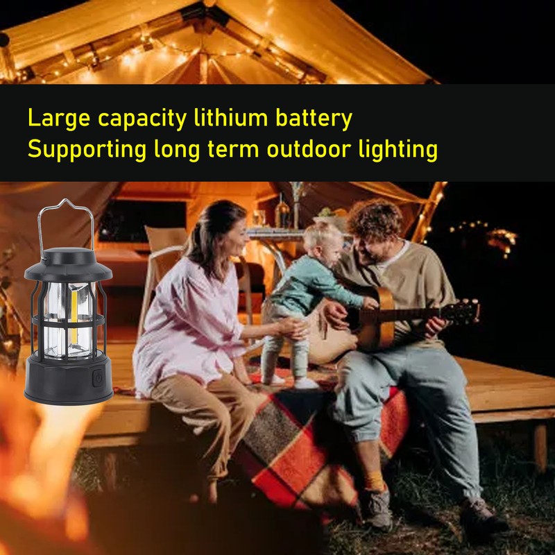 Rechargeable LED Camping Lantern Retro Portable Camping Lantern Survival Light