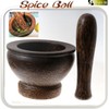 Kurokmai Thai Cooking Somtam Wooden Spice Ball Set Small Mortar