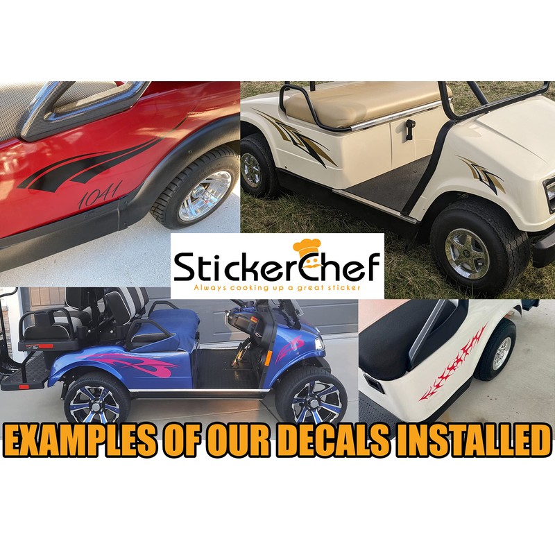 Golf Cart Decals, Palm Tree Sunset Design, Hood and Side