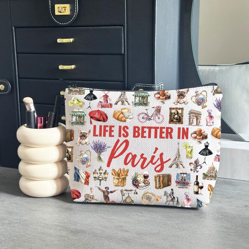 Paris Souvenir Makeup Bag Paris Themed Gift Life is Better