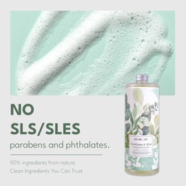 ROMIIE ZOI Foaming Hand Soap Gift Set, 1000ml Refill+500ml Foaming Soap, Cruelty-Free, Biodegradable Formula with Essential Oils for Sensitive Skin, Eucalyptus Mint Scent, For Kitchen & Bathroom