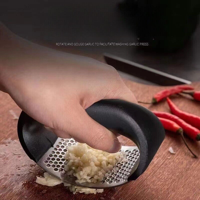 Unbranded Garlic Press Crusher Stainless Steel Mincer Chopper Peeler Squeeze