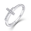 STARCHENIE Sideways Cross Ring 925 Sterling Silver Christian Religious Jewelry
