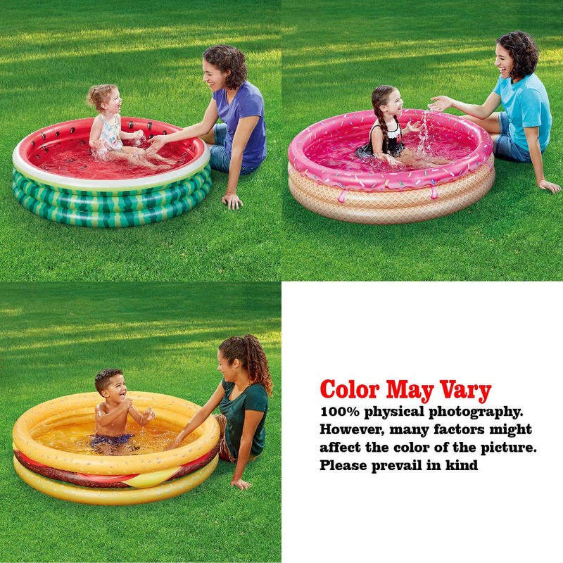 XFlated Hamburger 3 Ring Inflatable Kiddie Pool for Kids, 45