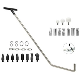 LadyRosian Paintless Dent Repair Tool Kit Dent Removal Rods Set Stainless Steel Tools with S-Hook for Car Body Dent and Hail Damage Repair