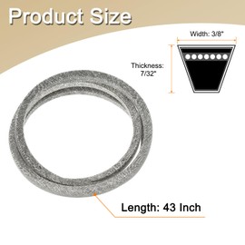 sourcing map 3LK430 Cord Grey Color, 3/8" x 43" Cord for AYP 625HWT wheeled trimmer Mower Deck Belt