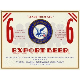 Hamm Export Beer Label 9" x 12" Metal Sign