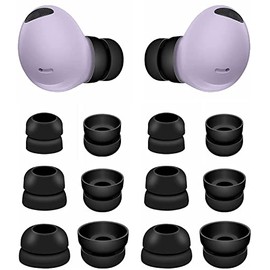 ALXCD Double Flange Tips Compatible with Galaxy Buds 2 Pro SM-R510, 6 Pairs S/M/L Sizes Double Flange Ear Tips Earbuds Tips Replacement Eartips, Compatible with Galaxy Buds 2 Pro SM-R510, Black sml