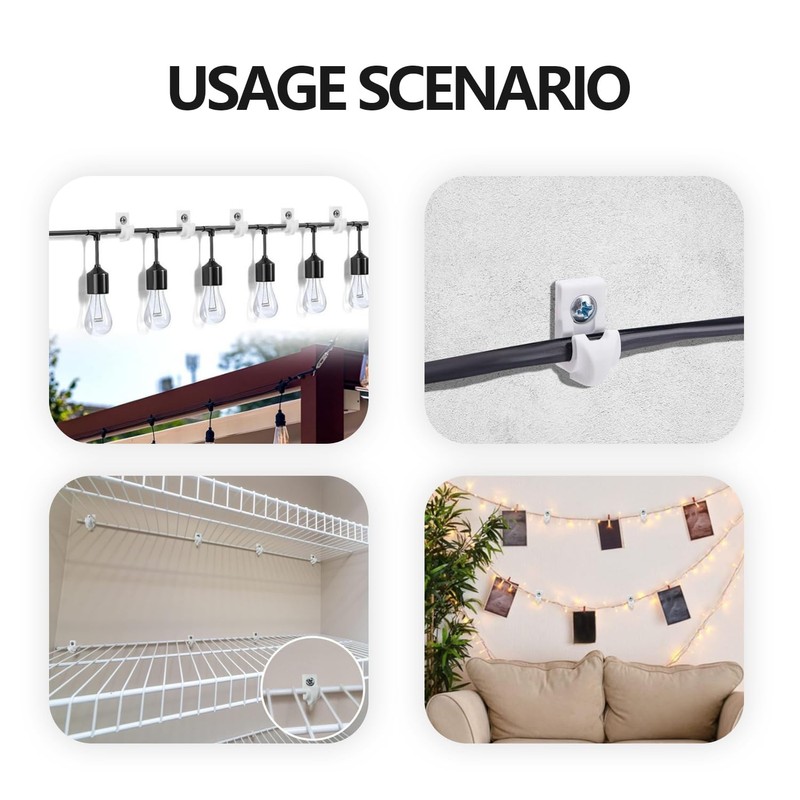 30 Pack Wire Shelf Wall Clips with Screws and Anchors