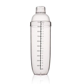 FEOOWV Plastic Cocktail Shaker,Drink Mixer Hand Shaker Cup with Scales,Transparent (33 oz / 1000cc)