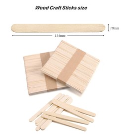 AUERVO 200 Pieces Wooden Sticks for Crafts, Ice Cream Sticks, Natural Wood Ice Lolly Sticks, Craft Sticks, 4.5 Inch Long, Ice Cream Sticks for Crafts, DIY Crafts