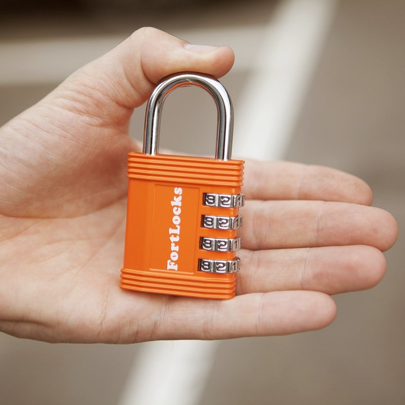 FortLocks Padlock - 4 Digit Combination Lock for Gym Outdoor