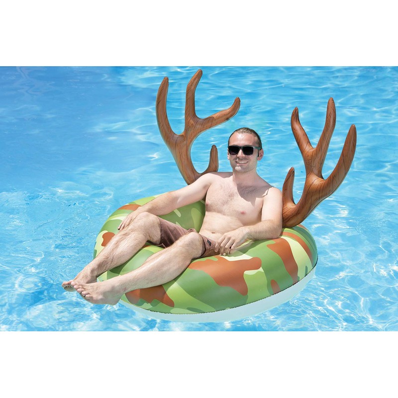 Poolmaster Camo Inflatable Swimming Pool Party Float (48 Inch), Green,