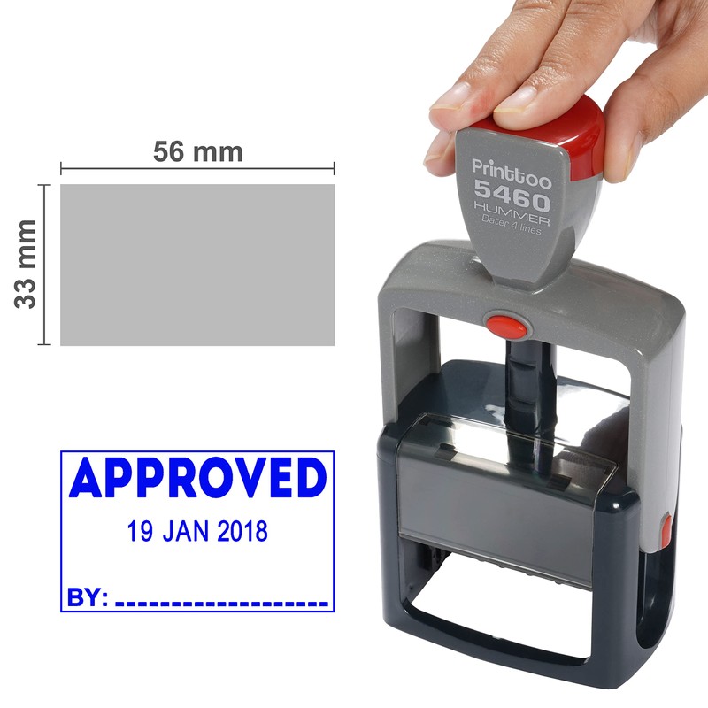 Printtoo Heavy Duty Dater Stamp Self Inking with Text Approved