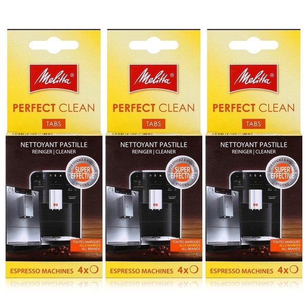 Melitta Perfect Clean Espresso Machines Cleaning Tablets 4 x 1.8 g (Pack of 3)