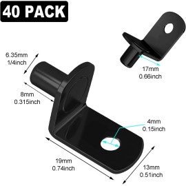 Brand: Cerpourt 40 Pcs Shelf Pins Pegs,1/4 Inch L-Shaped Support 1/4 Inch, Black